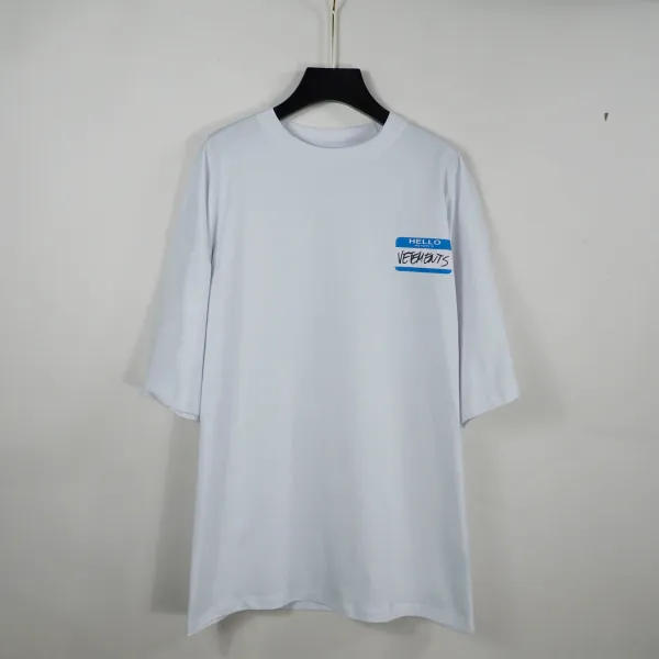 Vetements Hello My Name Is T-Shirt White - 5