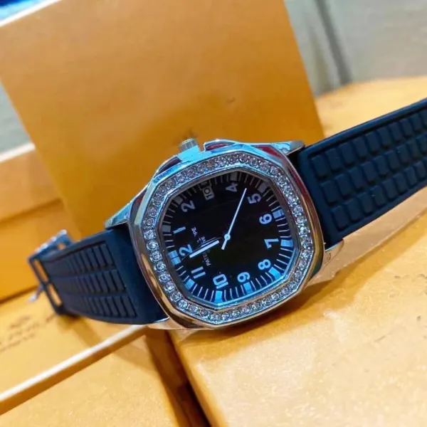 Patek Philippe Aquanaut Luce Black Dial Diamond Bezel Watch Watches - 2