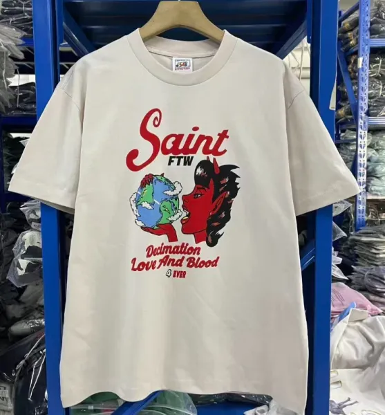 Design Saint FTW Demi-Devil Graphic Print Beige T-Shirt T-Shirts - 1