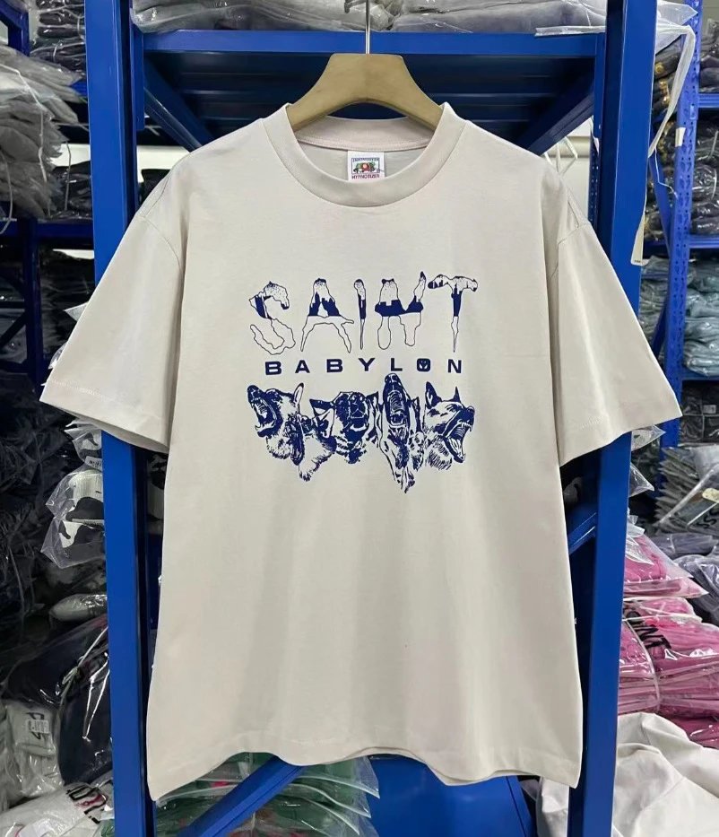 Design Saint Babylon Graphic Print Beige T-Shirt T-Shirts - 1