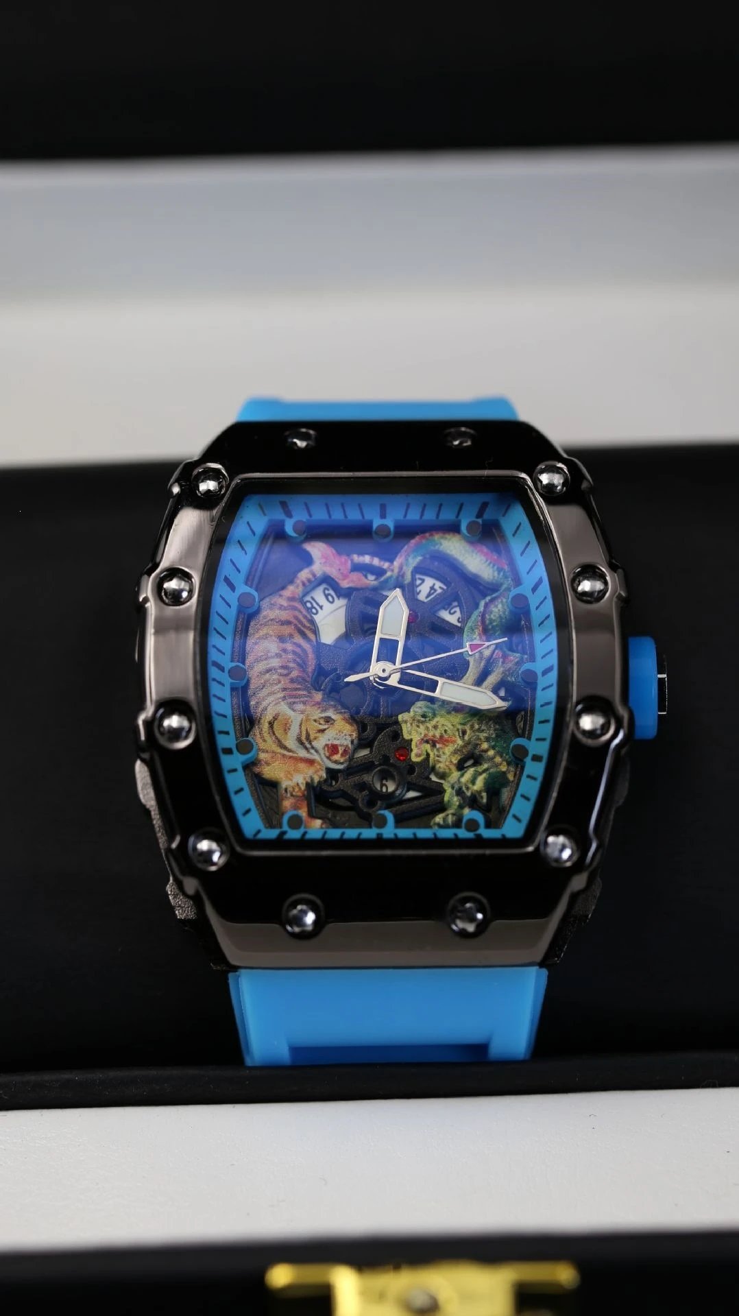 Richard Mille RM 07-04 Dragon and Tiger Limited Edition Blue Transparent Mechanical Watch Watches - 5