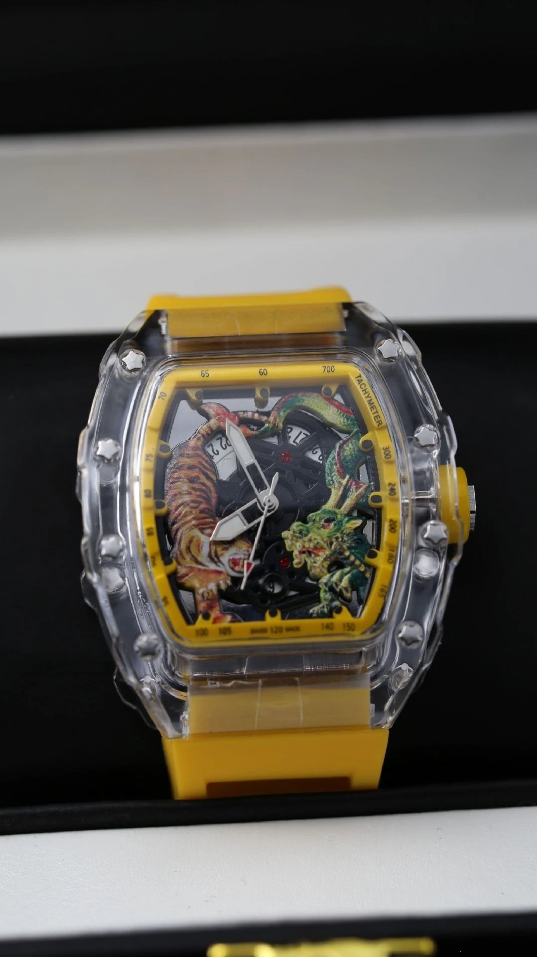 Richard Mille RM 07-04 Dragon and Tiger Limited Edition Blue Transparent Mechanical Watch Watches - 9