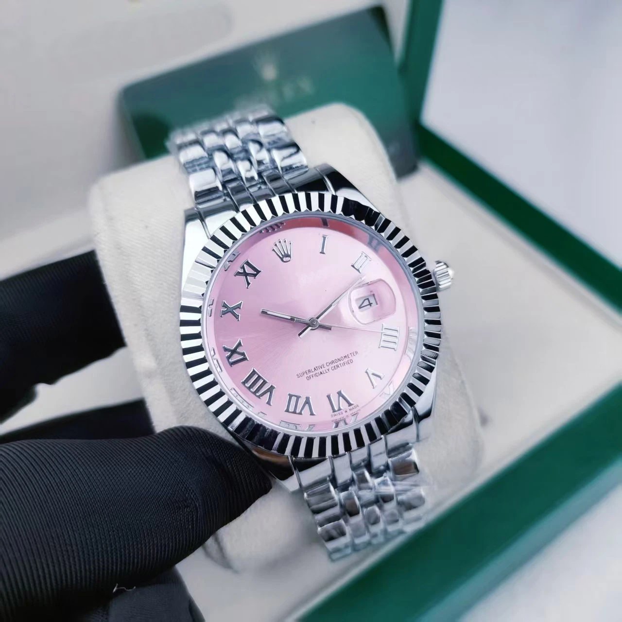 Rolex Datejust Black Dial Diamond Hour Markers Stainless Steel Watch Watches - 14