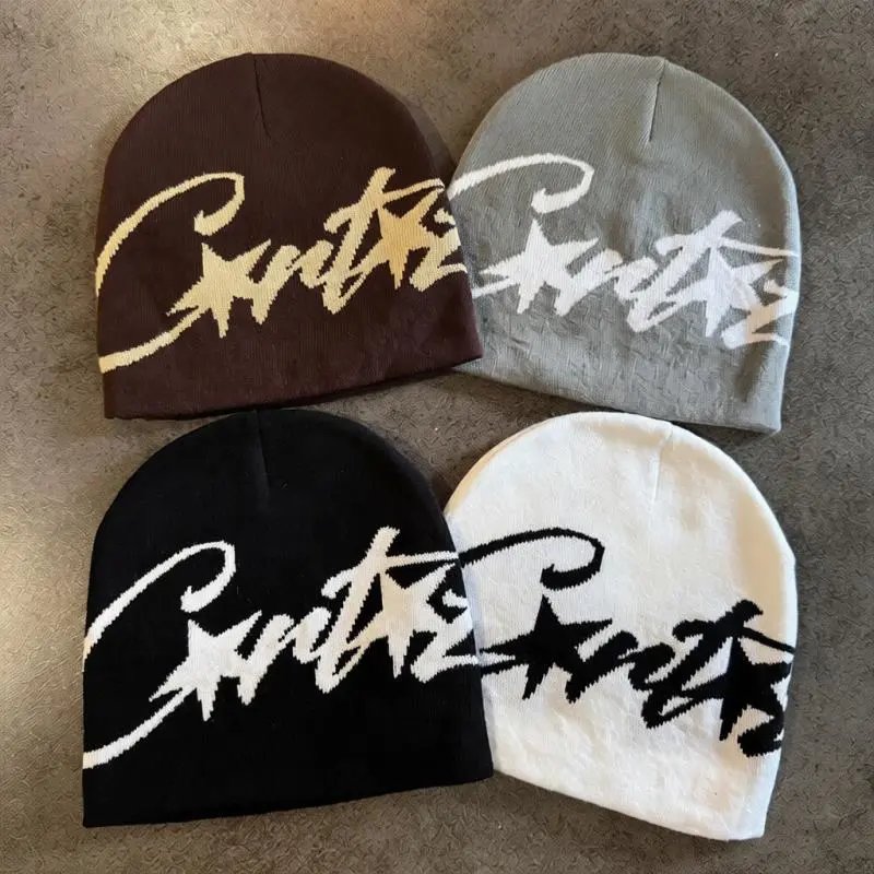 Four Color Knit Beanies with Embroidered Logo