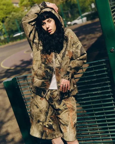 Design Camo Hooded Jacket and Shorts Set Multicolor - 1
