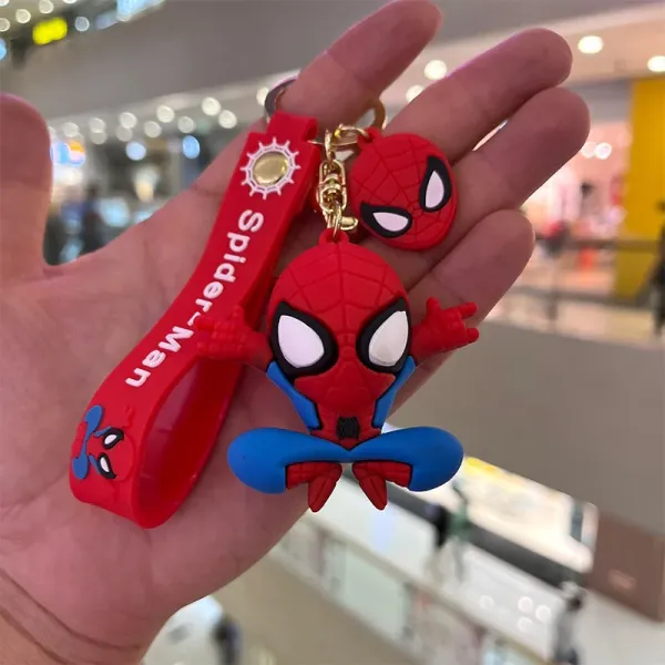Design Spider-Man Keychain Charm Red Blue Silicone Accessory Accessories - 1
