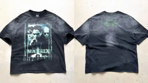 Design Saint The Matrix Graphic T-Shirt Black T-Shirts - 1