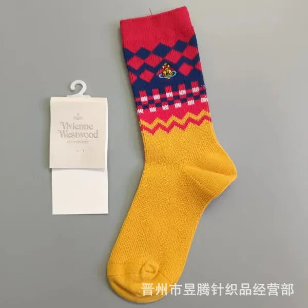 Vivienne Westwood Fair Isle Knit Sock Black / Gray / Red - 9