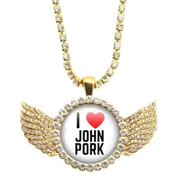 Design I Love John Pork Winged Pendant Necklace Gold Jewelry - 1