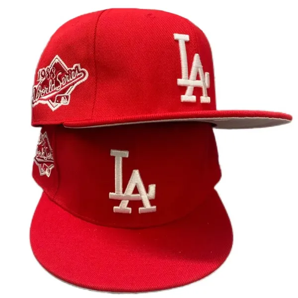 Los Angeles Dodgers 1988 World Series Snapback Cap Red Hats - 1