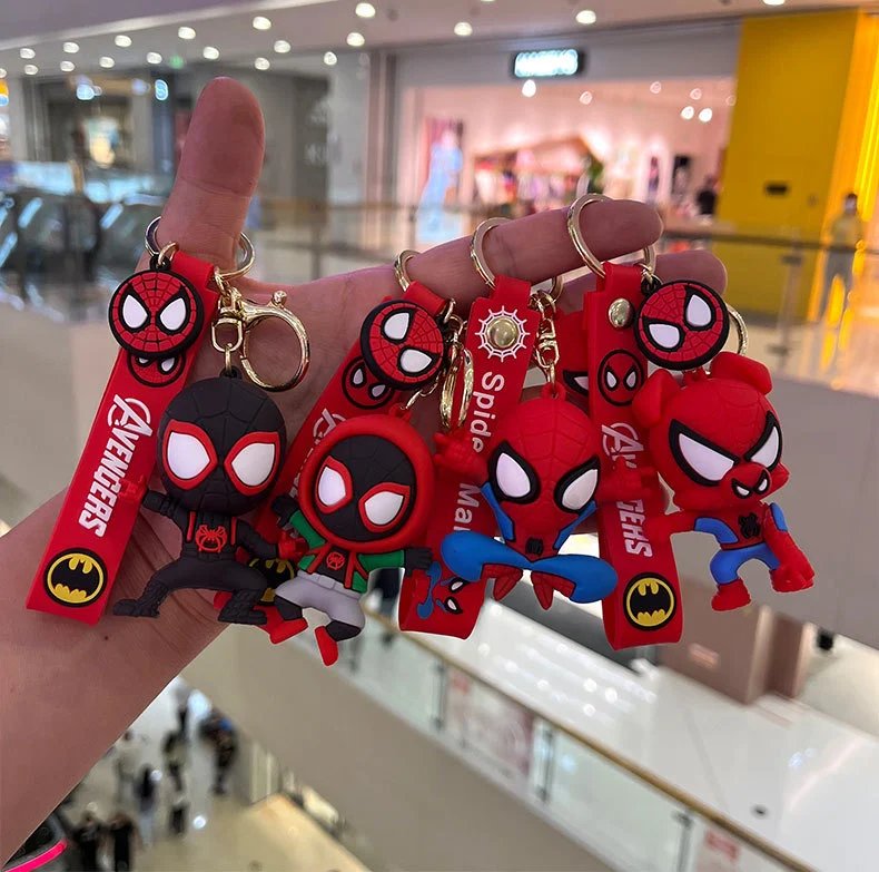 Design Marvel Spider-Gwen Keychain with Superhero Badge Strap Red Multicolor Accessories - 2