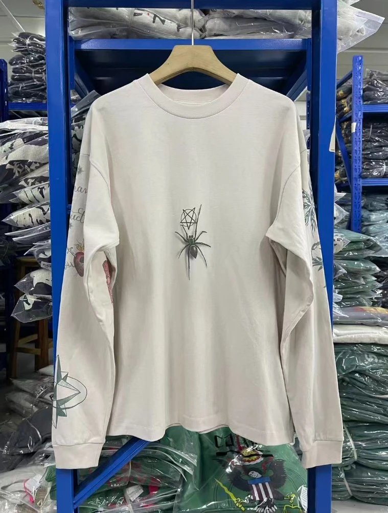 Design Flowers of Anger Long Sleeve Graphic Tee Brown T-Shirts - 5