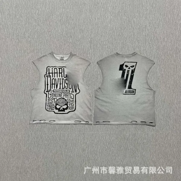 Design Crop Sleeveless Graphic Tee White Vest Top - 9