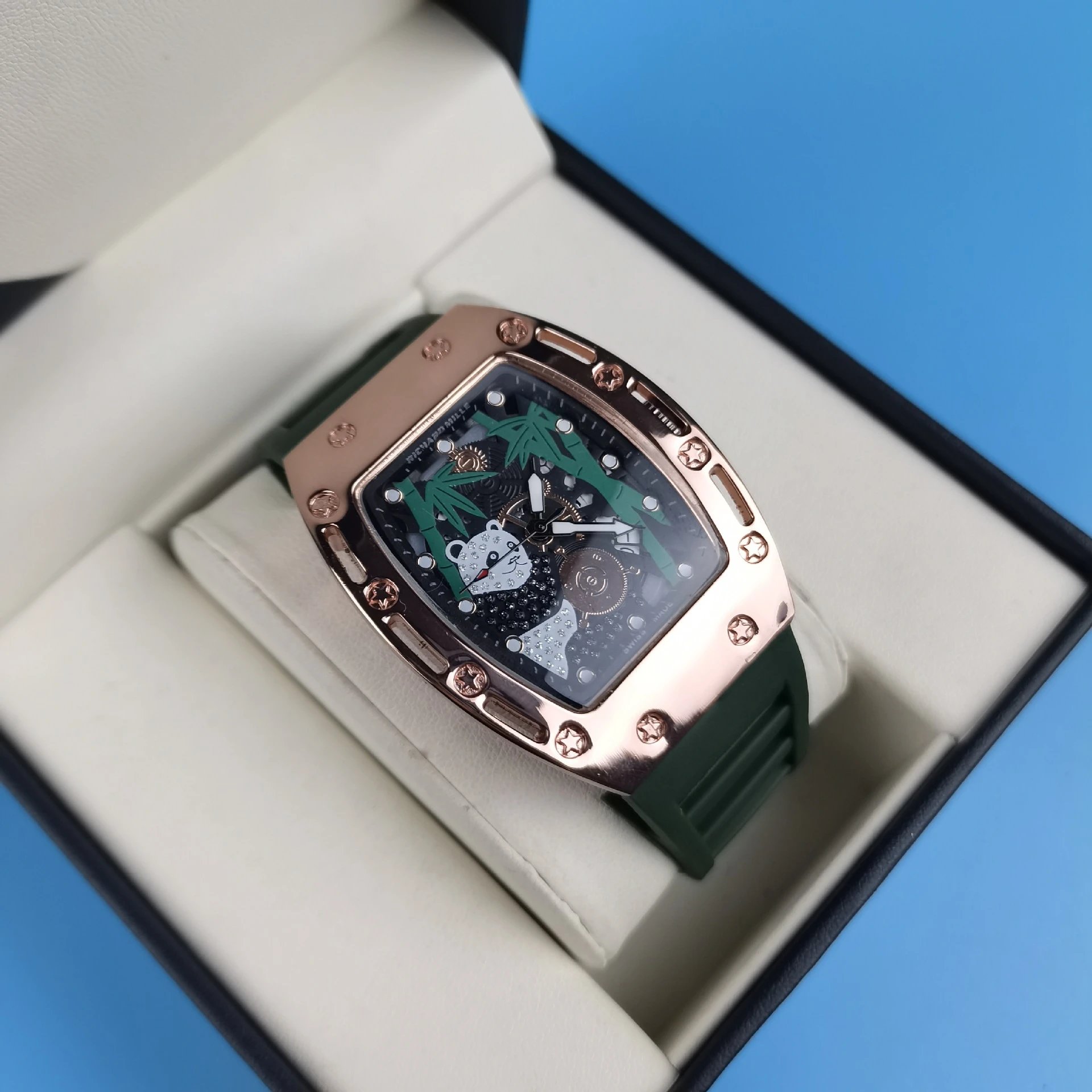 Richard Mille RM 011 Chronograph Rose Gold Black Rubber Watch Watches - 4