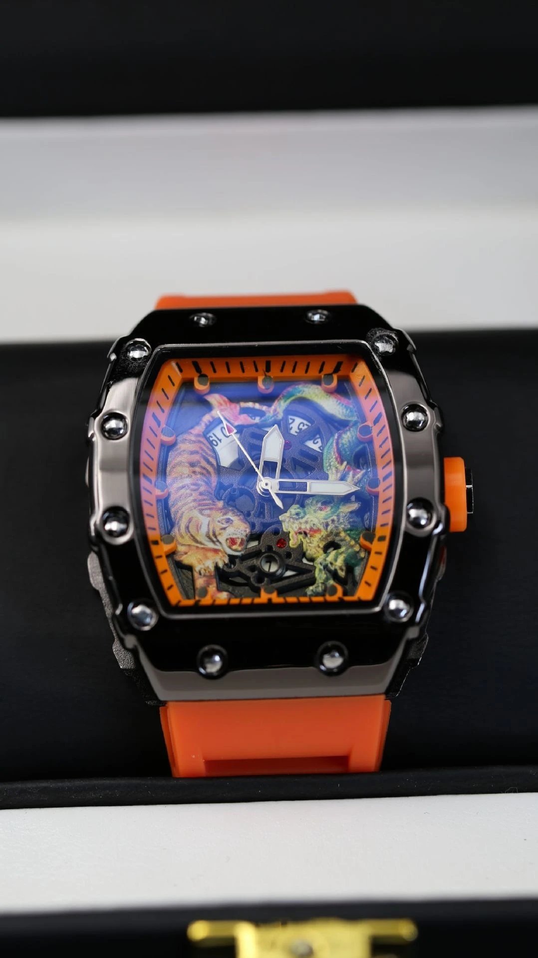 Richard Mille RM 07-04 Dragon and Tiger Limited Edition Blue Transparent Mechanical Watch Watches - 4