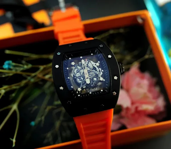Richard Mille RM 07-01 Orange Rubber Strap Mechanical Watch - 1