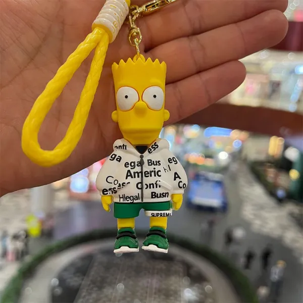 Supreme x The Simpsons Bart Simpson Keychain Yellow Green Accessories - 1