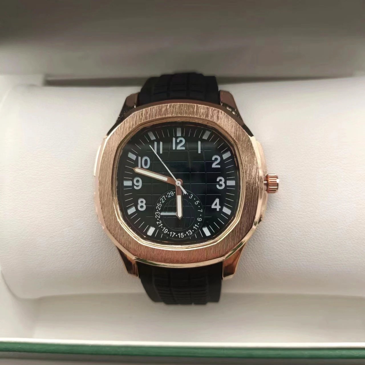 Patek Philippe Aquanaut Blue Dial Blue Rubber Strap Watch Watches - 7