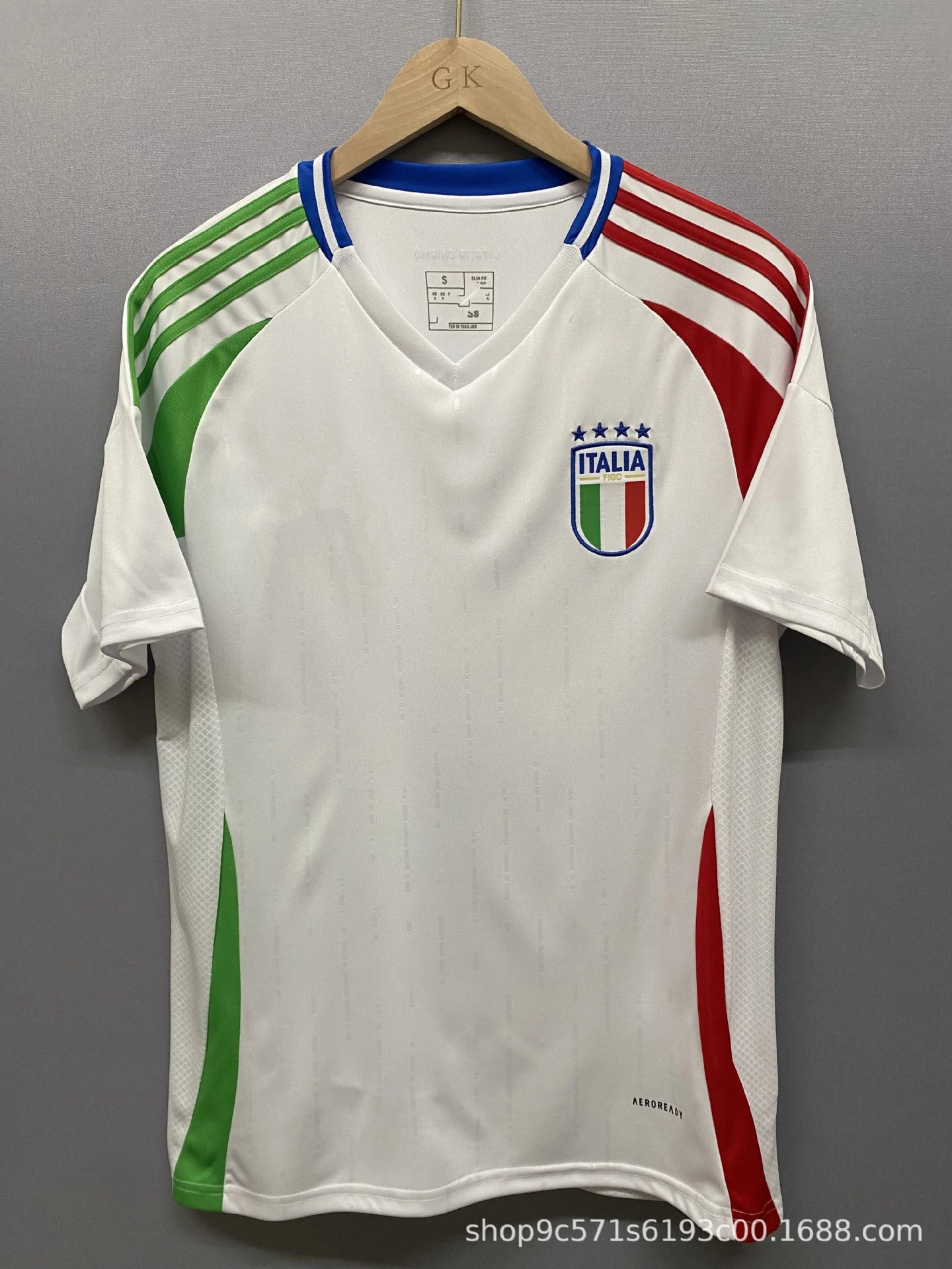 FIGC (Federazione Italiana Giuoco Calcio) FIGC Italy National Team Away Jersey White Green Red Jersey