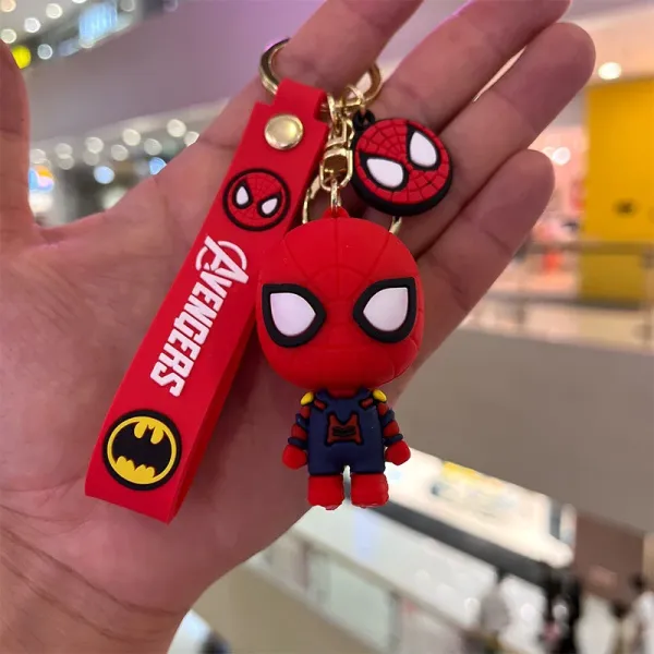 Design Marvel Avengers Spider-Man Keychain with Batman Logo Strap Red Accessories - 1