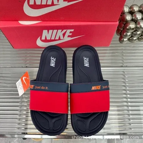 Nike Benassi JDI Slide Red and Navy Sandals Slippers - 1