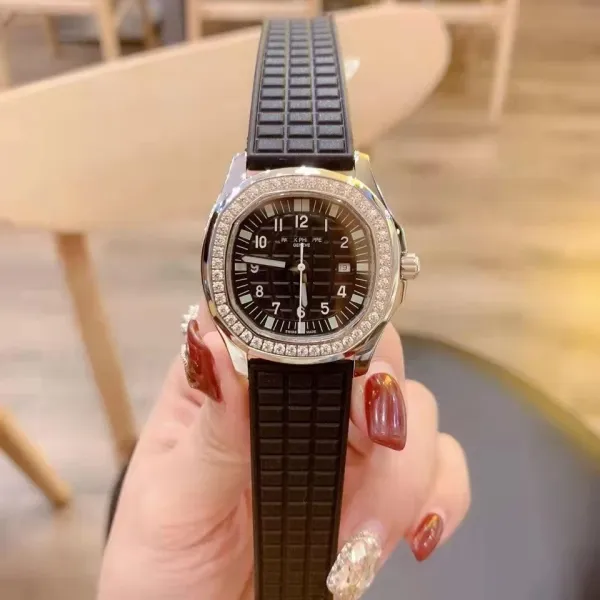 Patek Philippe Aquanaut Luce Black Dial Diamond Bezel Watch Watches - 5