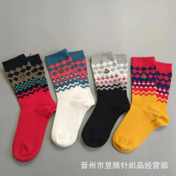 Vivienne Westwood Fair Isle Knit Sock Black / Gray / Red - 4