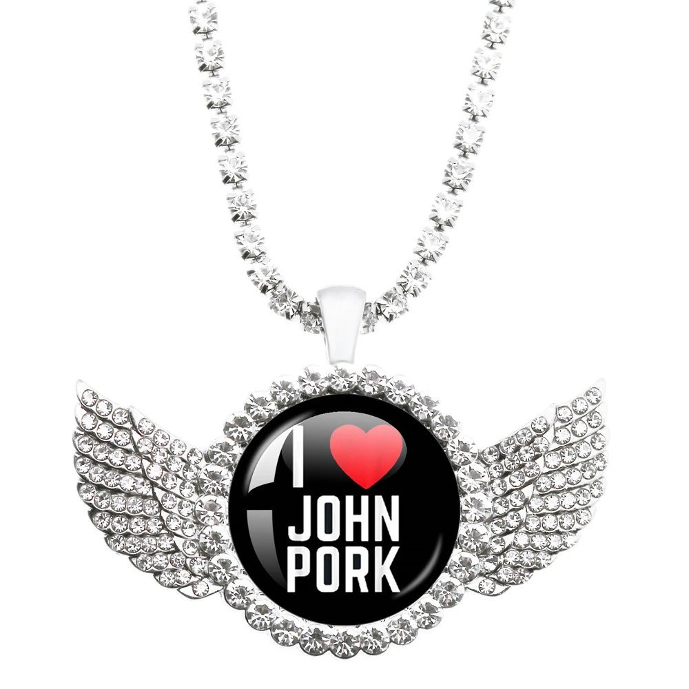 Design I Love John Pork Winged Pendant Necklace Silver Jewelry - 1