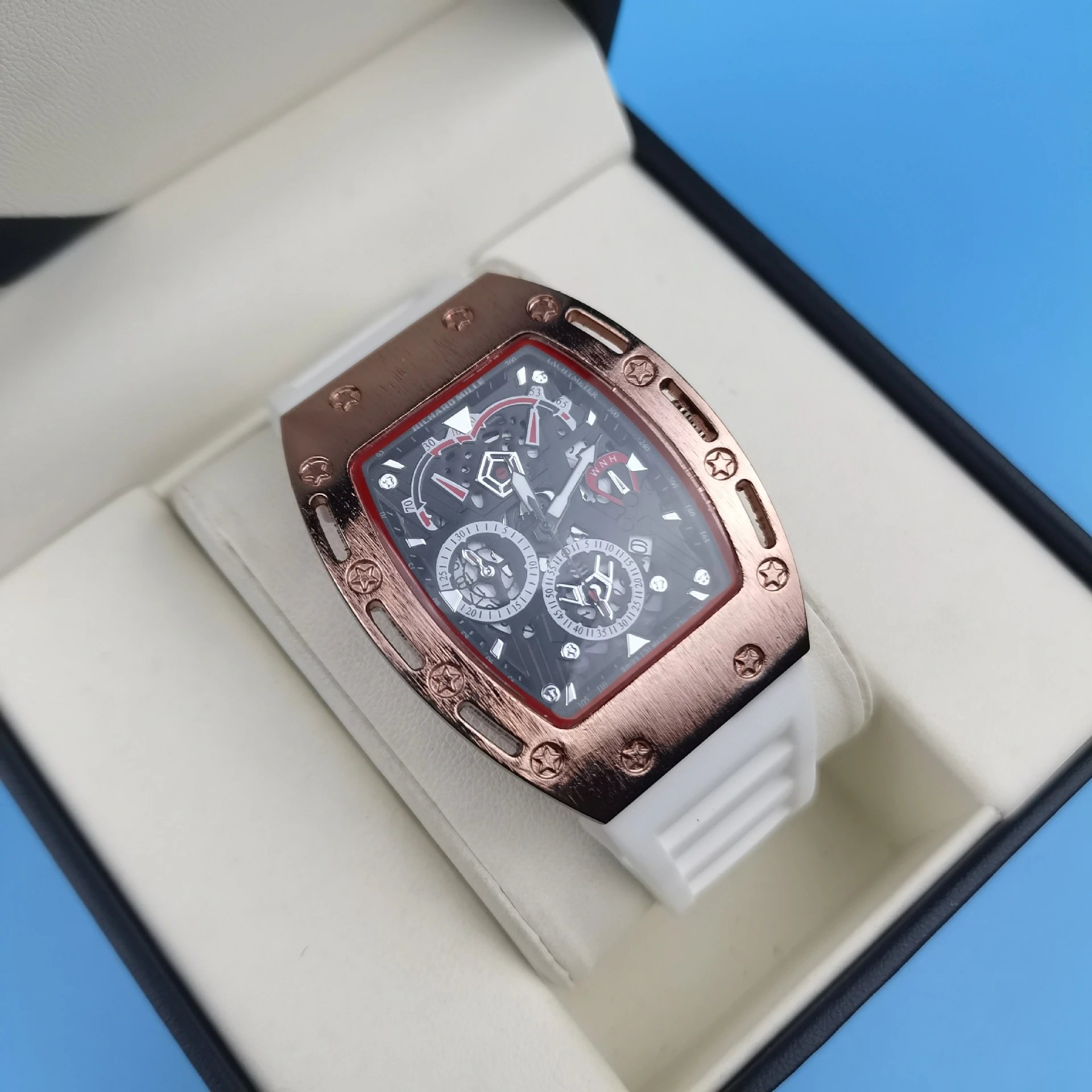 Richard Mille RM 011 Chronograph Rose Gold Black Rubber Watch Watches - 2