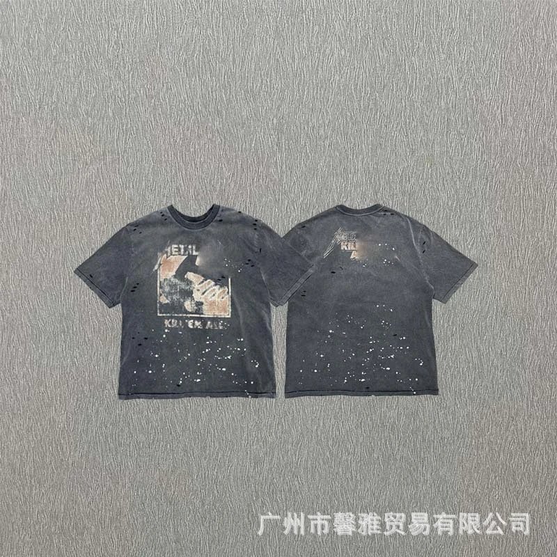Metallica Ride the Lightning Distressed T-Shirt Gray