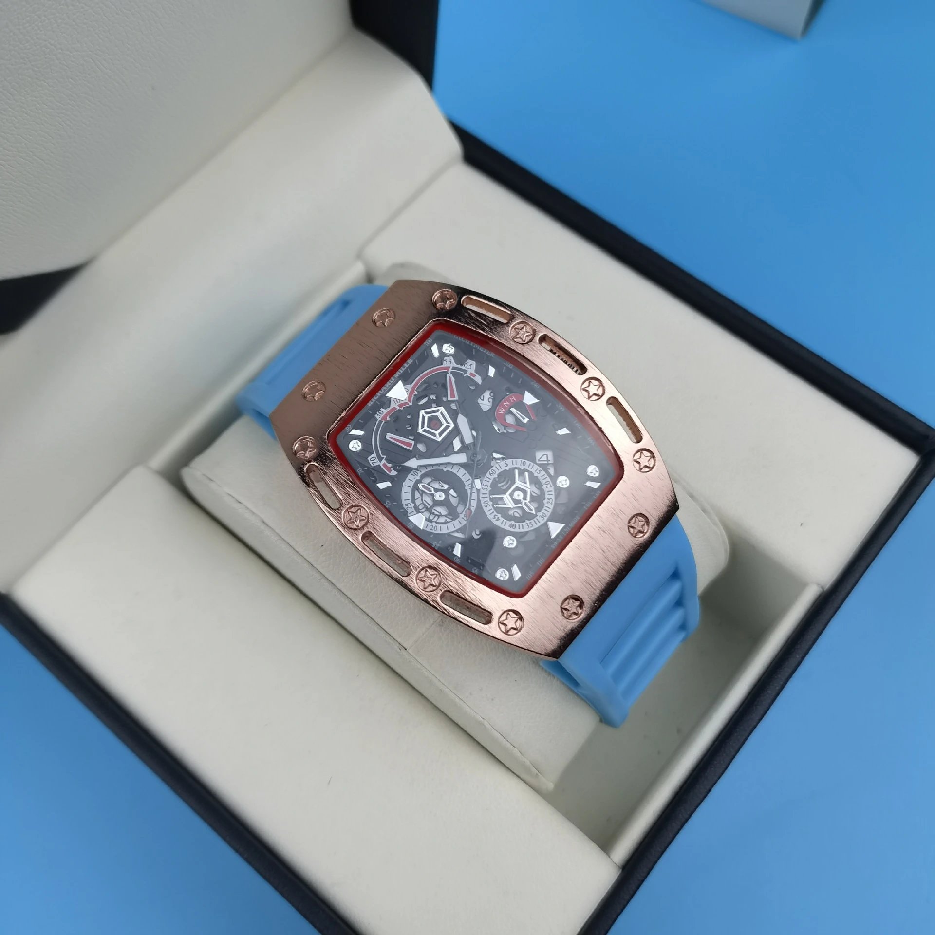 Richard Mille RM 011 Chronograph Rose Gold Black Rubber Watch Watches - 7