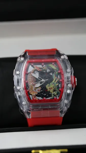 Richard Mille RM 07-04 Dragon and Tiger Red Transparent Mechanical Watch Watches - 1