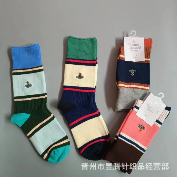 Vivienne Westwood Orb Embroidered Stripe Socks Multicolor - 2