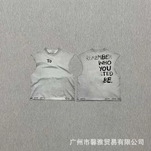 Design Crop Sleeveless Graphic Tee White Vest Top - 7