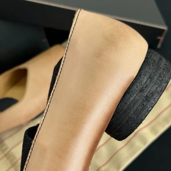 Design Square-Toe Ballet Flats Beige Suede Shoes Casual Shoes - 21