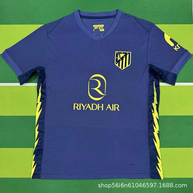 Atlético Madrid 2024-25 Third Jersey Navy Blue with Yellow Accents