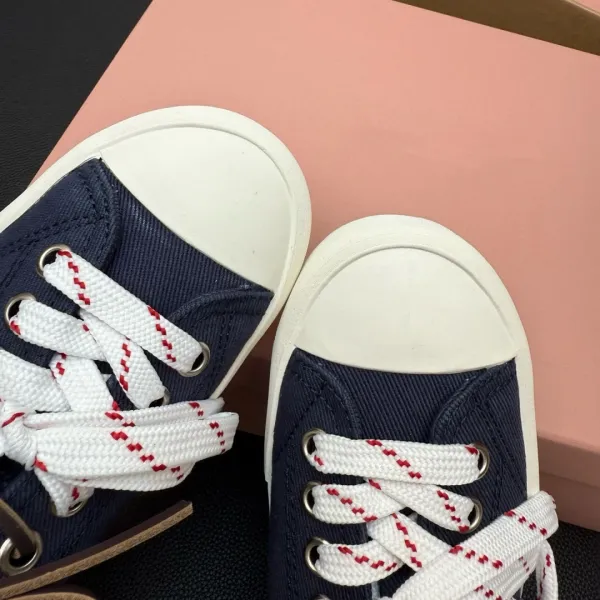 Design Mule Sneaker Black White Red Rope Lace Canvas Shoes - 6