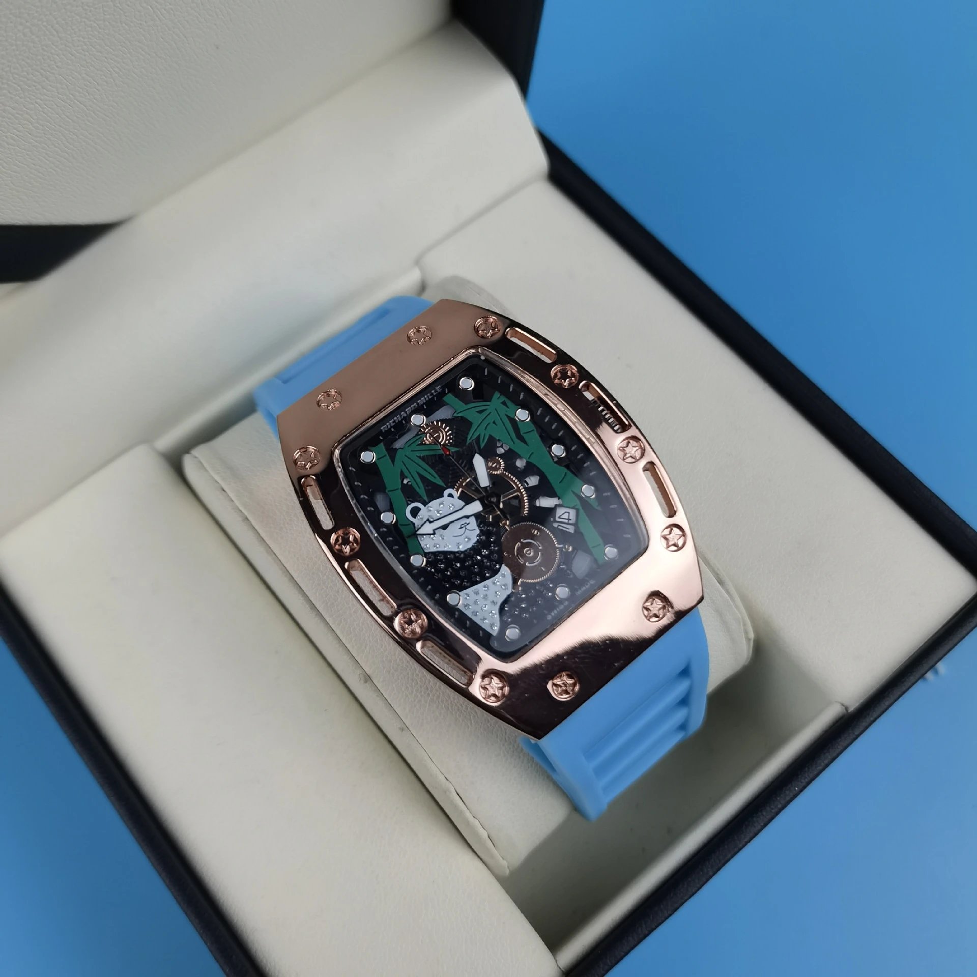 Richard Mille RM 011 Chronograph Rose Gold Black Rubber Watch Watches - 10
