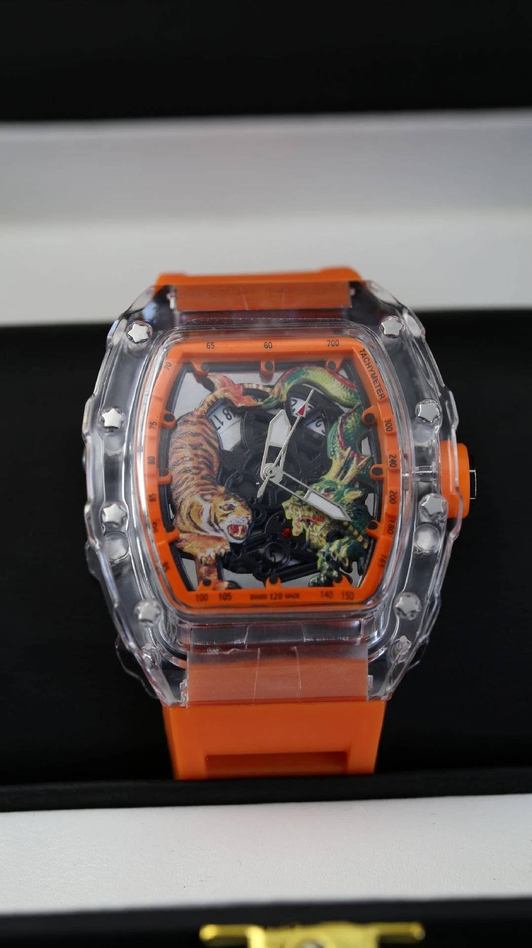 Richard Mille RM 07-04 Dragon and Tiger Limited Edition Blue Transparent Mechanical Watch Watches - 6