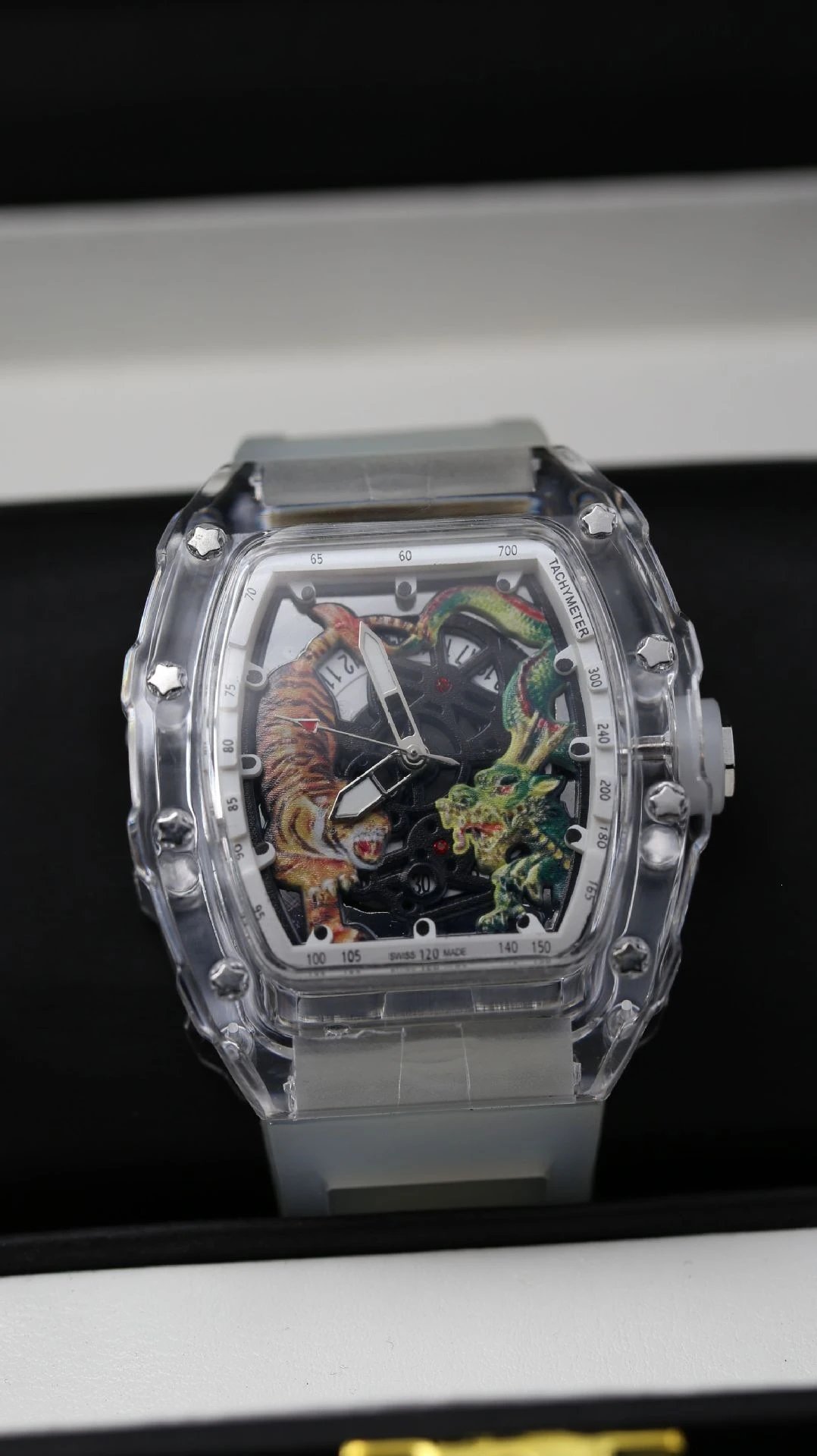 Richard Mille RM 07-04 Dragon and Tiger Limited Edition Blue Transparent Mechanical Watch Watches - 10
