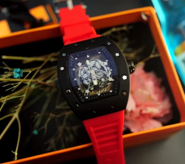 Richard Mille RM 07-01 Red Rubber Strap Mechanical Watch Watches - 1