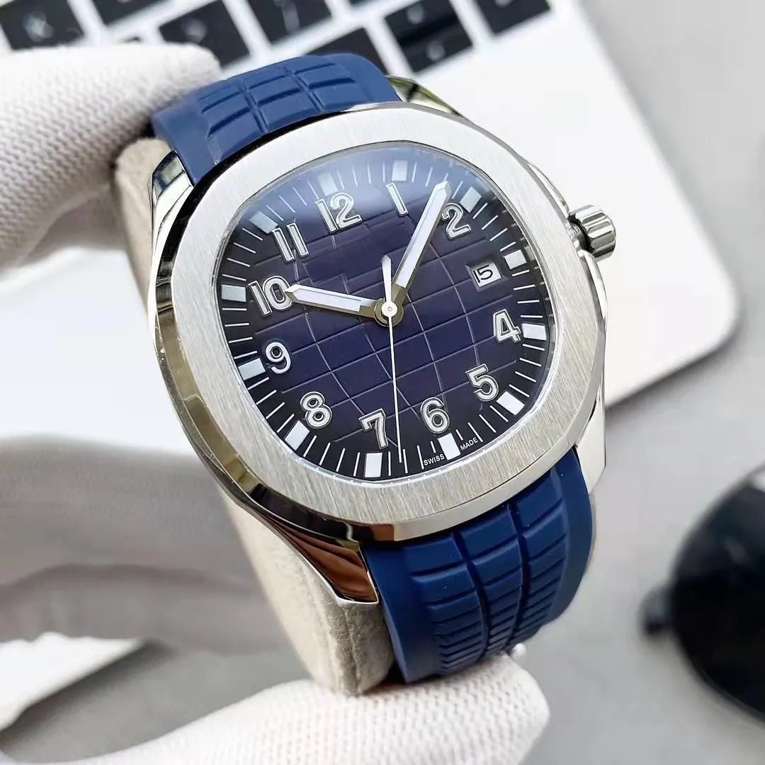 Patek Philippe Aquanaut Blue Dial Blue Rubber Strap Watch Watches - 10