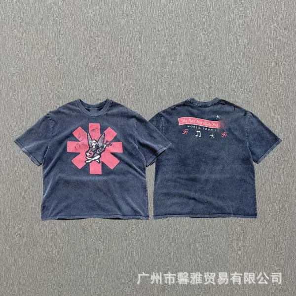 Design Red Hot Chili Peppers The Red Hot Chili Peppers World Tour T-Shirt Navy T-Shirts - 1