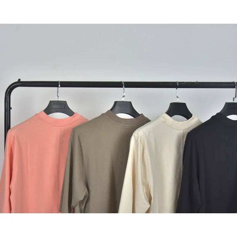 Design Mock Neck T-Shirt Beige - 5