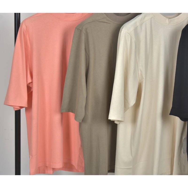 Design Mock Neck T-Shirt Beige - 13