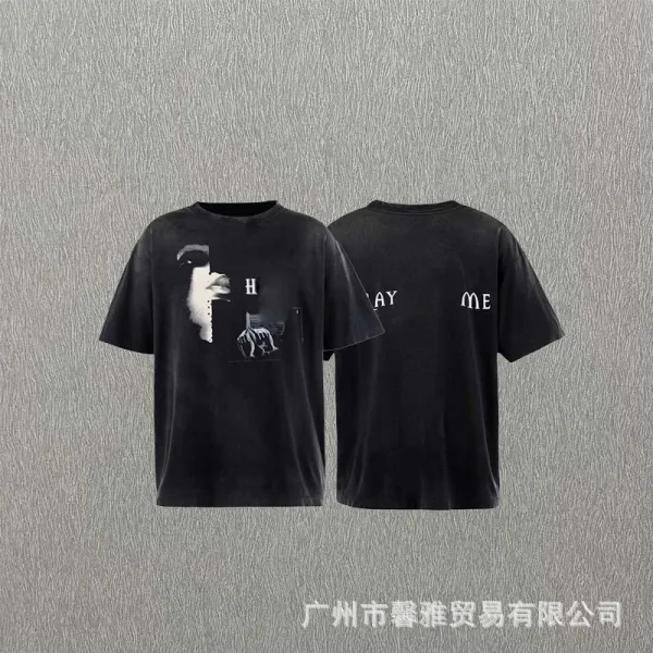 Design Distressed Galaxy Print T-Shirt Black Blue - 10