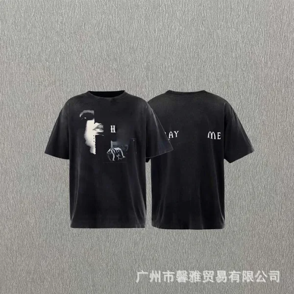 Design Graphic Print Black Oversized T-Shirt - 1