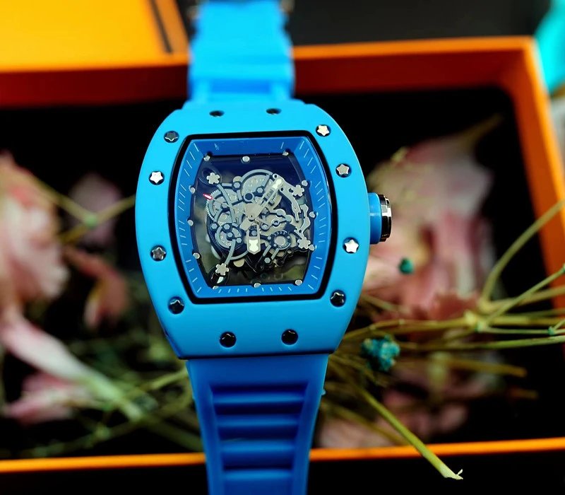 Richard Mille RM 07-01 Blue Rubber Strap Mechanical Watch Watches - 4