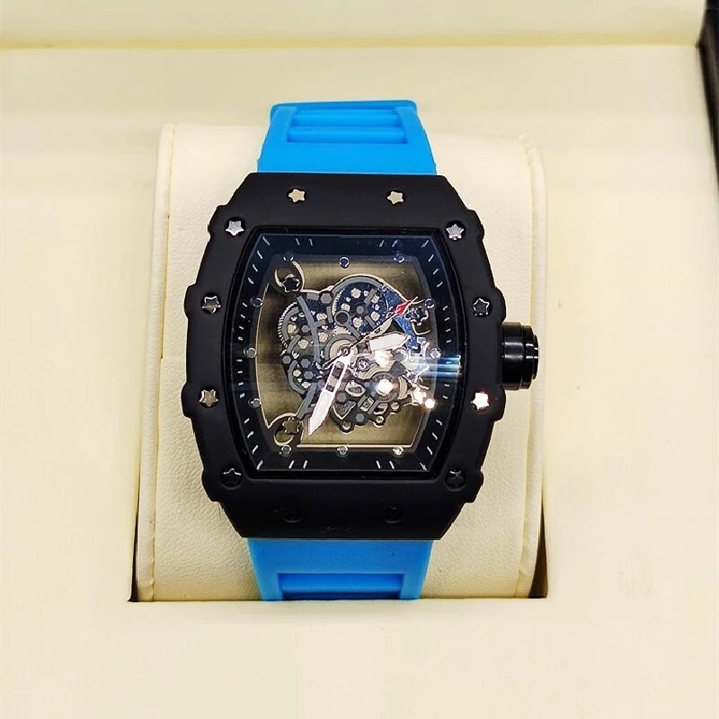 Richard Mille RM 07-01 Blue Rubber Strap Mechanical Watch Watches - 14