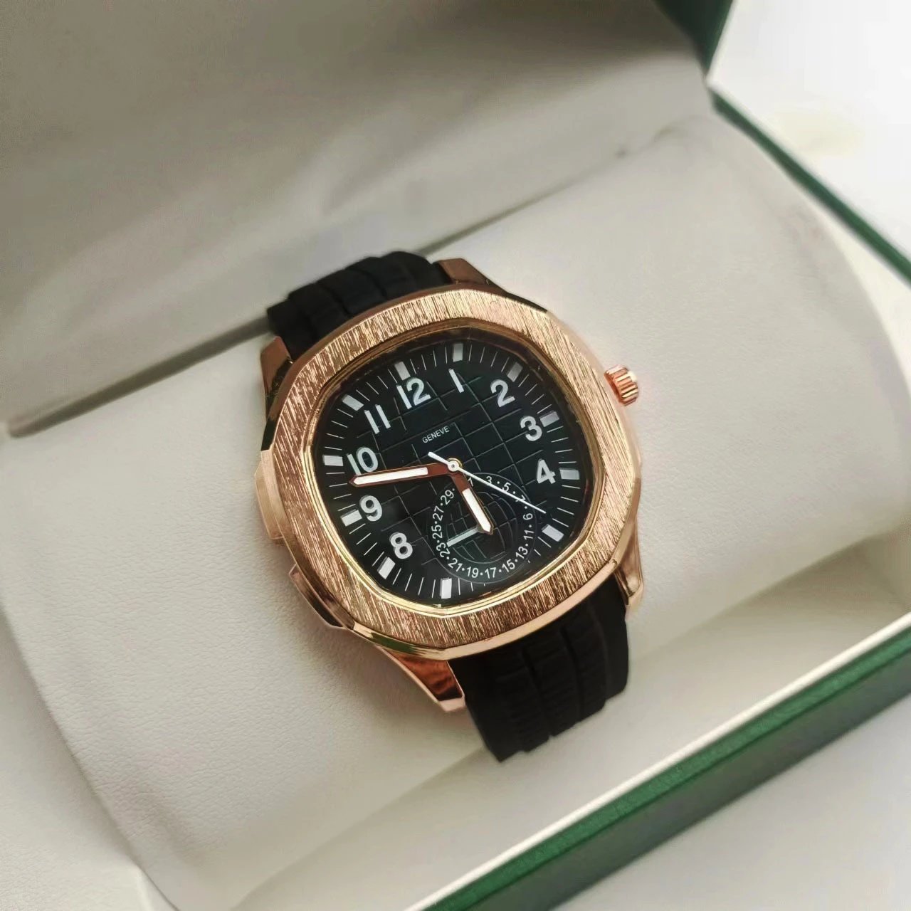 Patek Philippe Aquanaut Blue Dial Blue Rubber Strap Watch Watches - 5